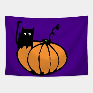 Cute Halloween Black Cat Tapestry