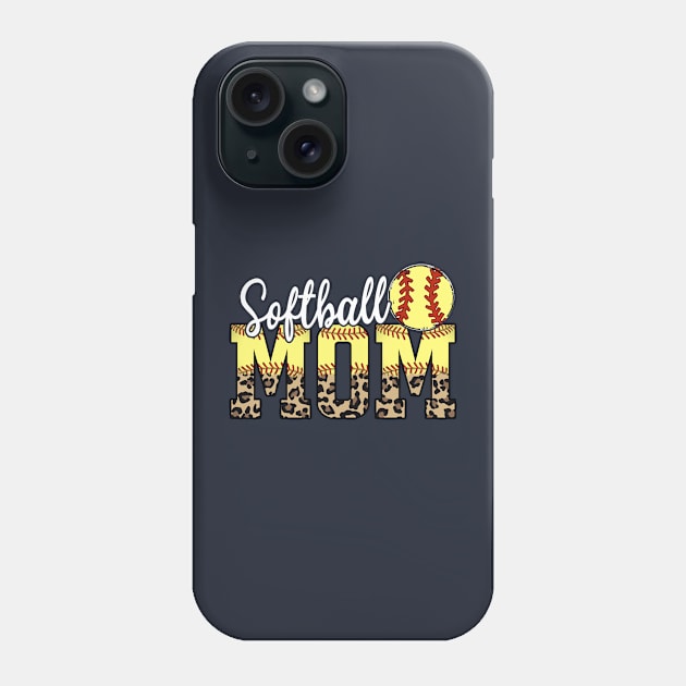 Softball Mom Leopard Print Proud Mother's day Gift Phone Case by missalona