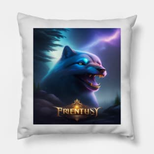 Majestic Encounter: A Fantasy Movie Poster Featuring a Magical Creature and an Enchanted Moment Pillow