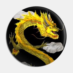 Asian Golden Dragon Pin