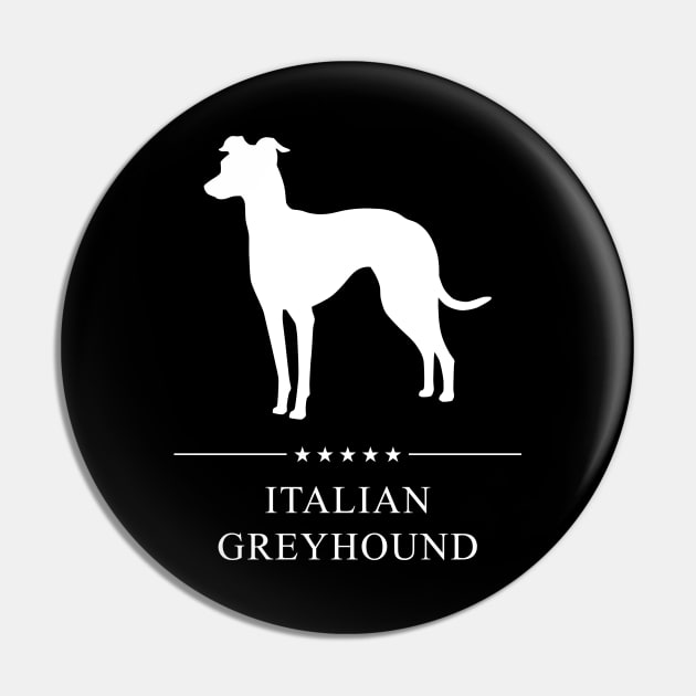 Italian Greyhound Dog White Silhouette Pin by millersye