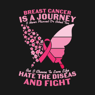 Breast Cancer Butterfly & Ribbon T-Shirt