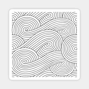 Line Art Minimalist Waves Magnet