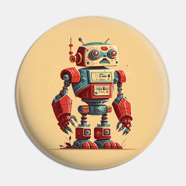 Retro Robot Buddy Pin by Star Scrunch