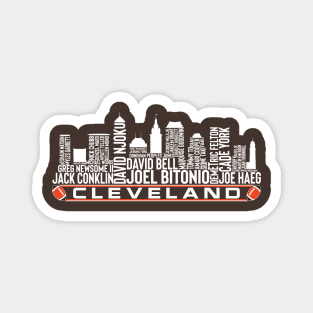 Cleveland Football Team 23 Player Roster, Cleveland City Skyline Magnet