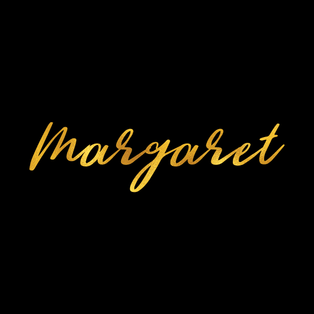 Margaret Name Hand Lettering in Faux Gold Letters by Pixel On Fire