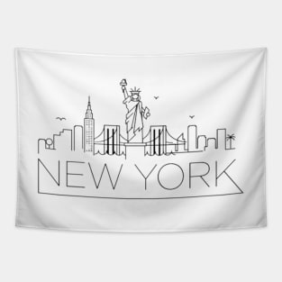 New York - Digital Drawing - B&W Tapestry