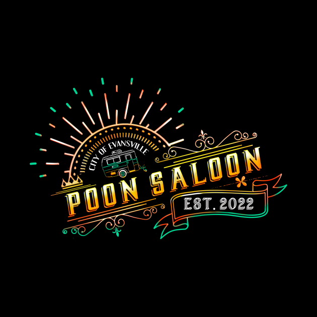 Poon Saloon Vintage Gold Old Fashioned Evansville Midwestern joke ICE COLD BEER by sandpaperdaisy