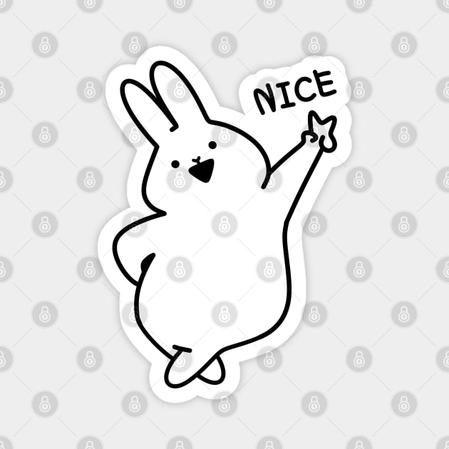 Cute Bunny Peace Fingers | Kawaii Lover Gifts | Handmade Illustrations by Atelier Serakara Magnet by Atelier Serakara