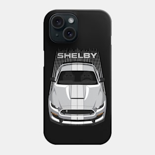 Ford Mustang Shelby GT350 2015 - 2020 - Silver - White Stripes Phone Case