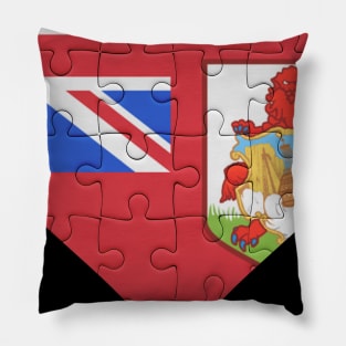 Bermudian Jigsaw Puzzle Heart Design - Gift for Bermudian With Bermuda Roots Pillow