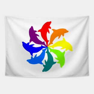 Dolphin Color Wheel Tapestry