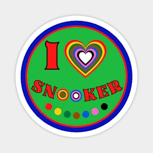 I Heart Snooker Colorful Balls Hearts 3 Magnet