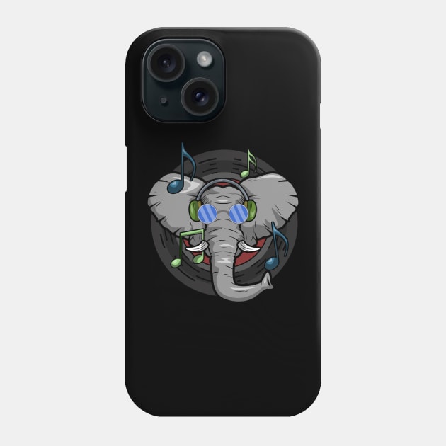 Funny elephant is listen music Phone Case by Markus Schnabel