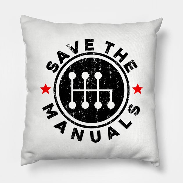 Save The Manuals - Classic Cars Gift Pillow by Lilian's