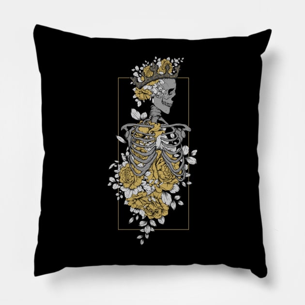 The Empress Skeleton Pillow by Jess Adams