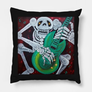 Skeleton Guitarist Pillow