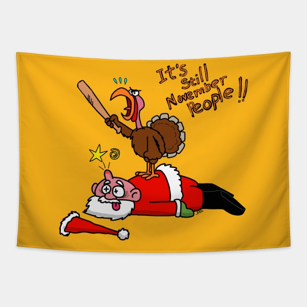 Turkey knocks out Santa Tapestry by wolfmanjaq