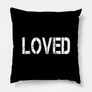Loved grunge text design Pillow