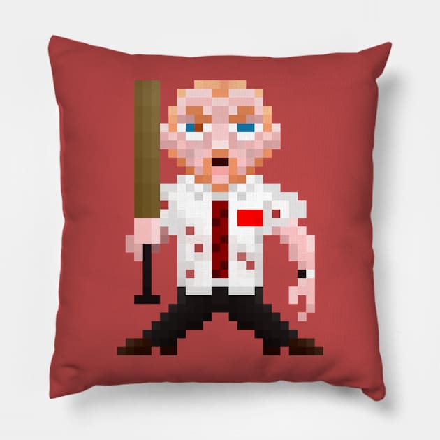 British Zombie Fighter Pillow by badpun