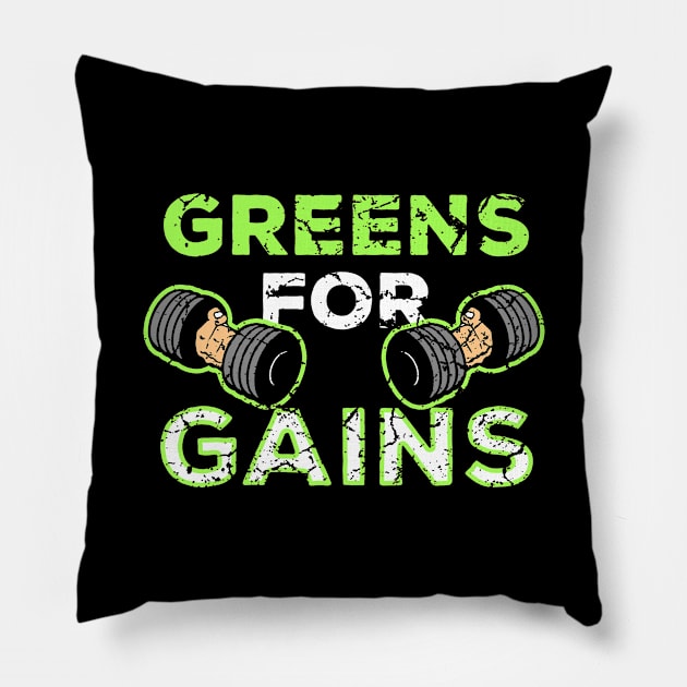 Vegan Bodybuilder Gift Gym Workout Fitness Weightlift Pillow by AlleyField