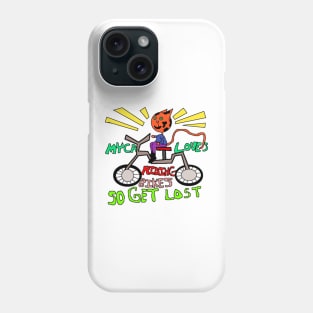 My cat loves riding bikes so get lost Phone Case