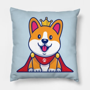 Cute King Corgi Dog Cartoon Pillow