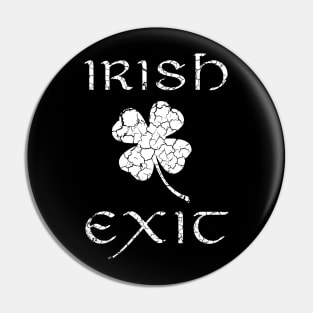 Irish Exit White Clover Design Pin