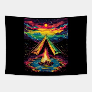 Camping Camper Camp Forest Pop Art Tapestry