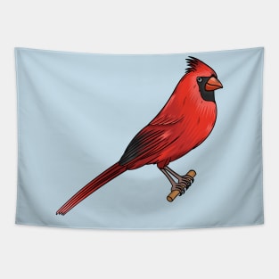 Northern cardinal bird cartoon illustration Tapestry