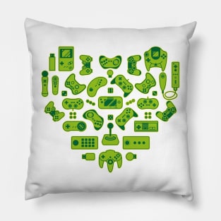 Love Gamers Green Pillow