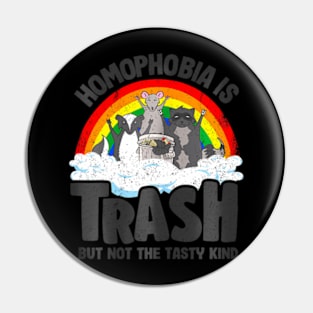 Homophobia Is Trash Gay Pride Raccoon Opossum Ally LGBT Pin