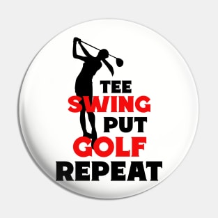 FUNNY Sports Golf Quote Red Black Pin