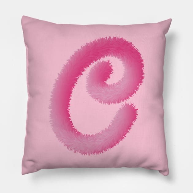 C Pink Animal Initials Pillow by desingmari