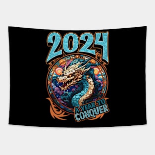 2024 A Year to Conquer Chinese New Year of The Dragon Tapestry