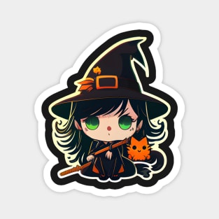 Mystical Witch Cat Magnet