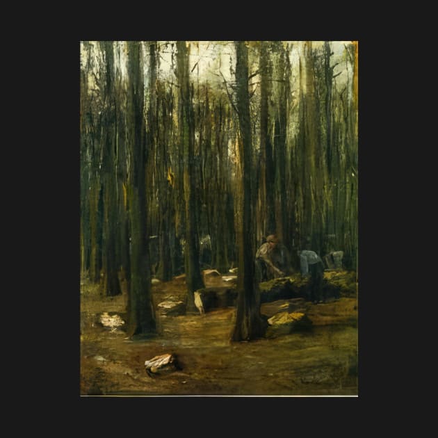 lumberjack in the forest 1898 - Max Liebermann by Kollagio