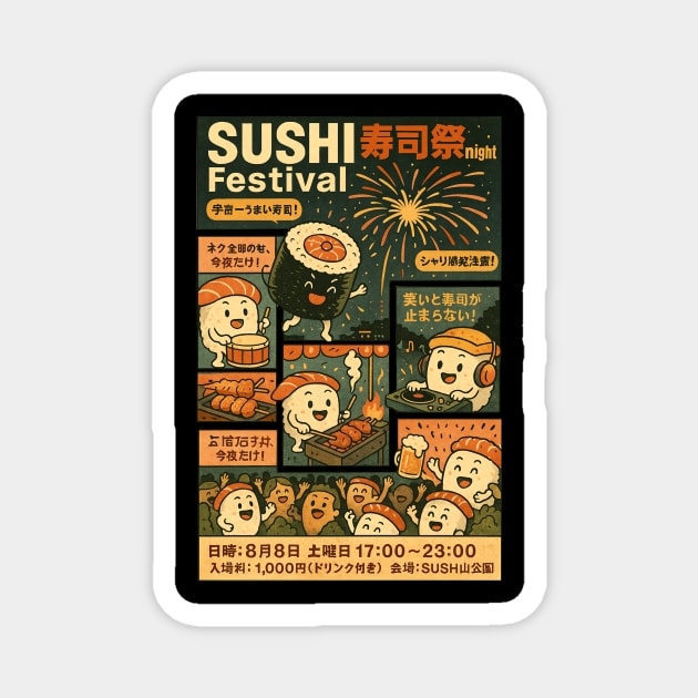 Sushi Festival Design Magnet by Designed By Marty