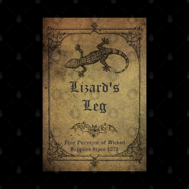 Lizard's Leg Apothecary Ingredient Bottle Label by Wanderer Bat