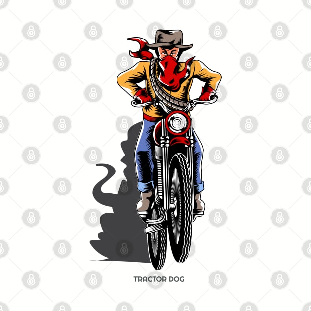 Cowboy Riding a Motorcycle by tractordog