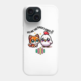 Feline The Chick's Vibes - Kitty and Chicken Phone Case