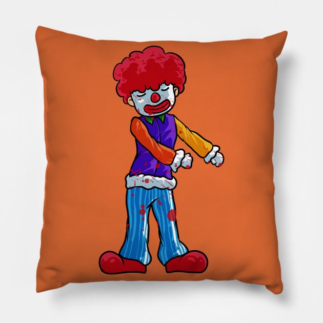 Dabbing  Flossing Clown Scary Trick-or-Treat Kids Pillow by TonTomDesignz