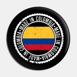 Made in colombia - hecho en colombia - grunge design Pin