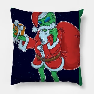 Alien Santa Claus Ho! Ho! Ho! Pillow