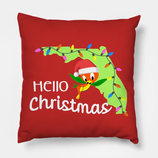 orange Bird Christmas Pillow by Flip Flops in Fantasyland