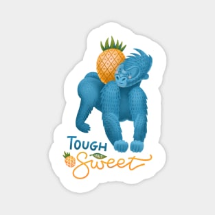 Cartoon gorilla with pineapple fruit Magnet