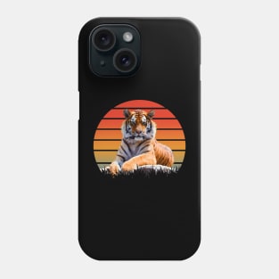 Tiger Triumph: Regal Feline Dominates Artistic Portrait on Tee Phone Case