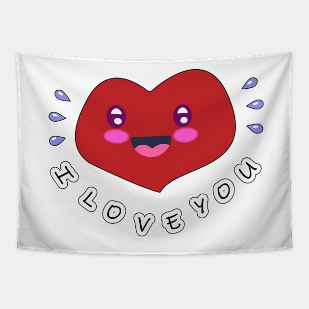 I love you, heart I love you, Valentine's Day Tapestry by IDesign23