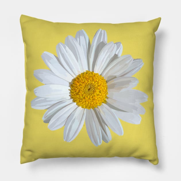 Marguerite on yellow Pillow by A_using_colors