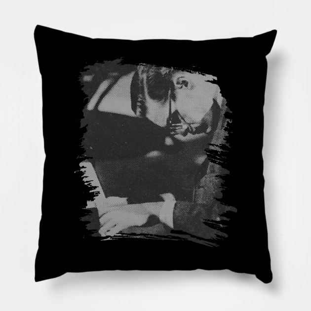 Bill Evans // brush halftone retro Pillow by Degiab